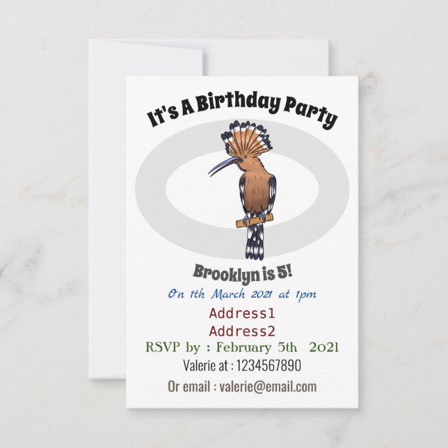 Eurasische Vogelscheuche-Cartoon Einladung (Vorderseite)