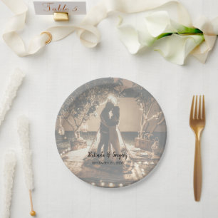 Eure eigenen Fotos verblasst Hochzeit Pappteller