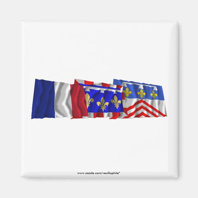 Eure-et-Loir, Centre & France-Flaggen Magnet (Vorne)