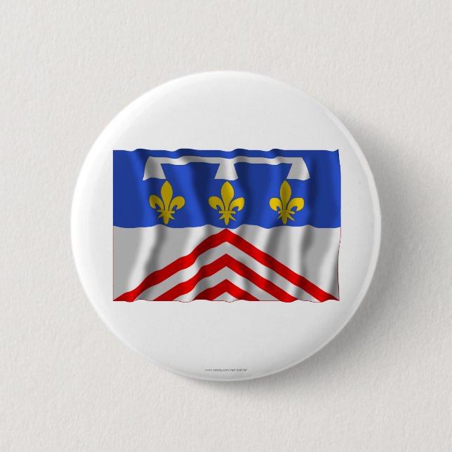 Eure-et-Loir, das Flagge wellenartig bewegt Button (Vorderseite)