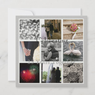 Eure Foto Collage Elegantes Jubiläum Einladung