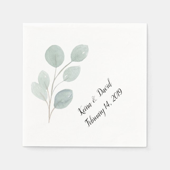 Eure Hochzeitsnapkins Eukalyptus anpassen Serviette (Vorderseite)