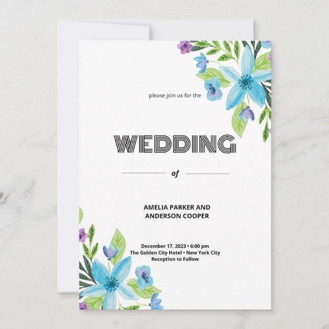 Eure Liebe blüht Hochzeit Einladung (Vorderseite)