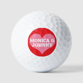 Eure Namen Rosa Valentinsherz Und Rote Hintergrund Golfball
