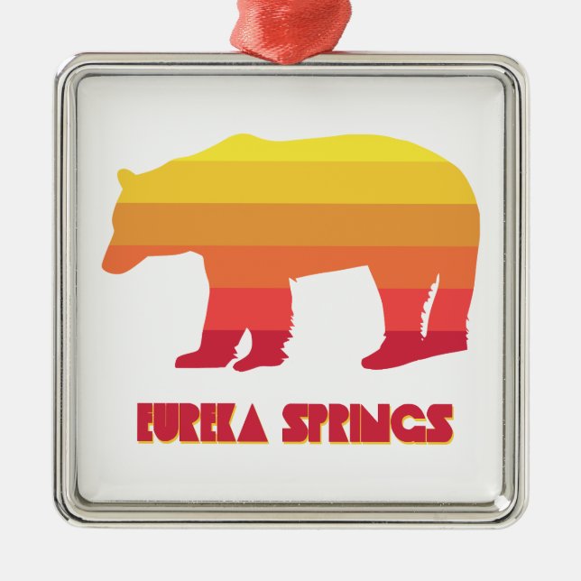 Eureka Springs Arkansas Rainbow Bear Ornament Aus Metall (Vorne)