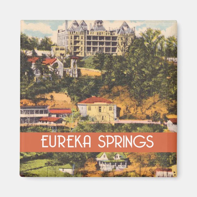Eureka Springs, Arkansas Vintage Illustration Magnet (Vorne)