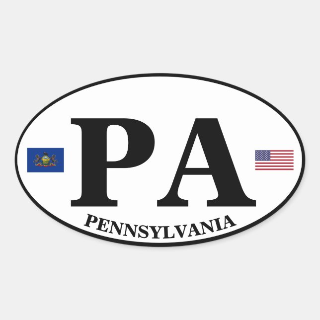 Euro-Ähnlicher ovaler Aufkleber Pennsylvanias (Vorderseite)
