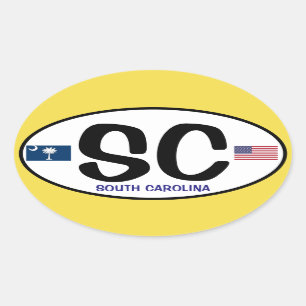 Euro-Ähnlicher ovaler Aufkleber South Carolina