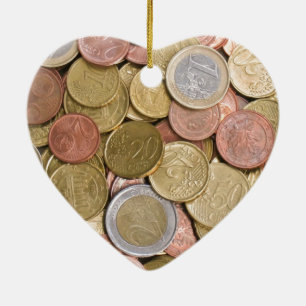 Euro Cent Keramik Ornament