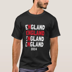 Euro Football England Flaggenfarbe Text 2024 T-Shirt