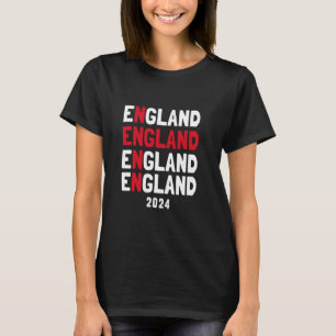 Euro Football England Flaggenfarbe Text 2024 T-Shirt