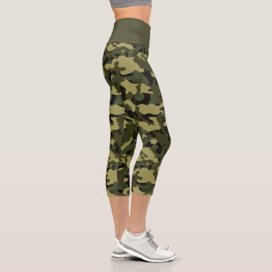 Euro Frühlings-Tarnmuster Capri Leggings