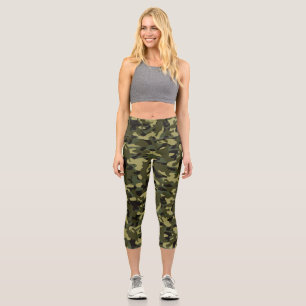 Euro Frühlings-Tarnmuster Capri Leggings