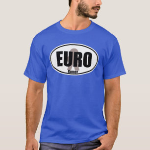 Euro Gamer Dark Decal Oval Meeple Tabletop Spaß T-Shirt