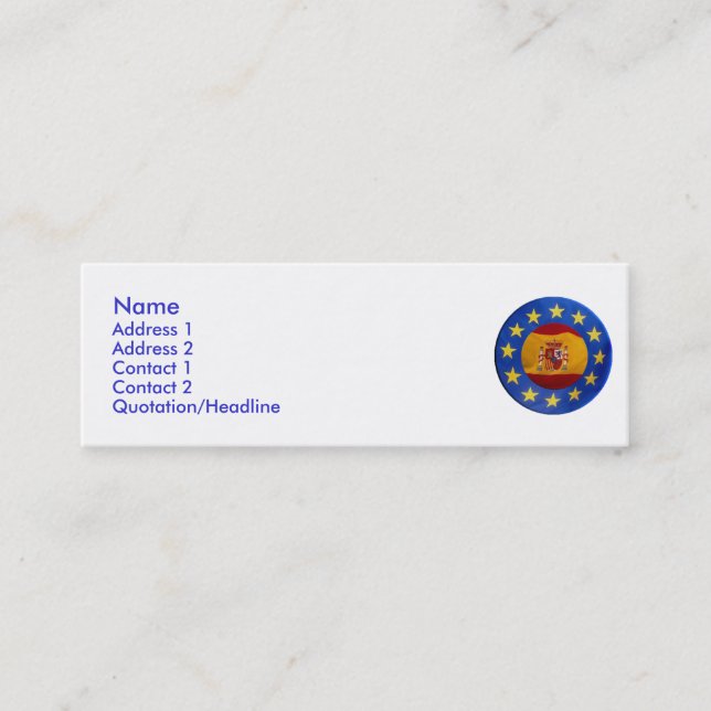 Euro Spanien Visitenkarte (Vorderseite)