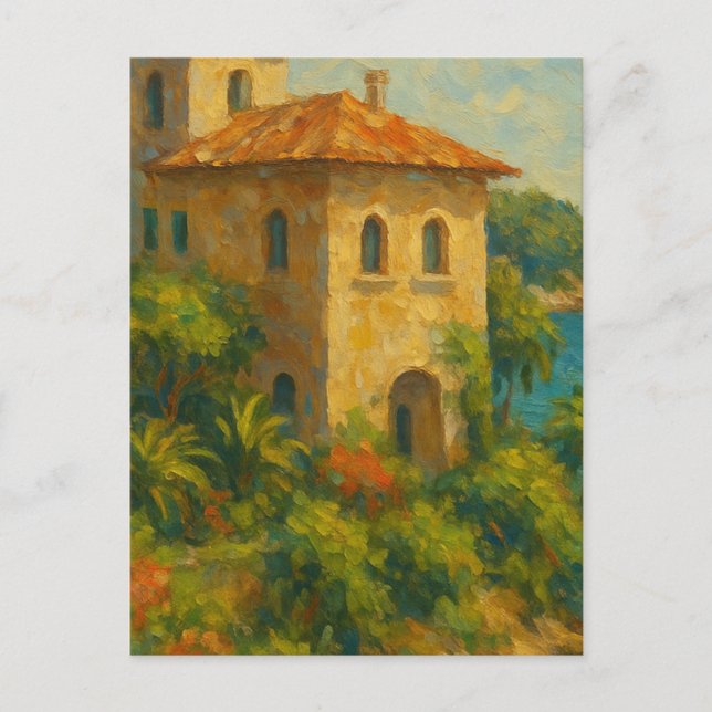Euro Summer Oil Painting Villa Postkarte (Vorderseite)