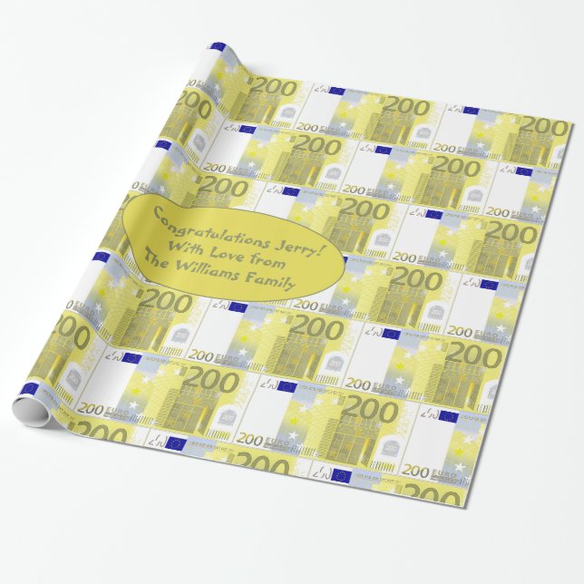 Eurobanknoten-Muster des Preisgeld-200 lustig Geschenkpapier (Ungerollt)