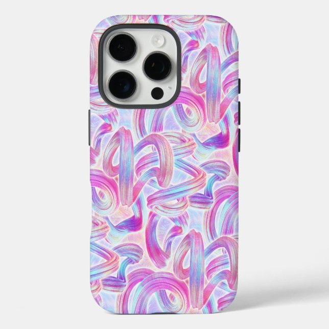 eurobeat holorave - rosa und blau: iPhone 16 pro hülle (Rückseite)