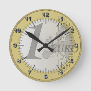 Euromünze Runde Wanduhr