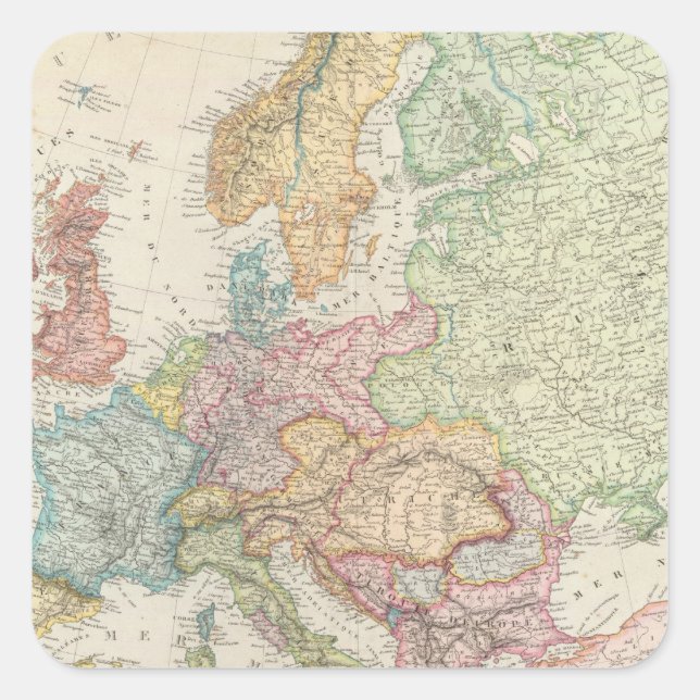 Europa 16 quadratischer aufkleber (Vorderseite)