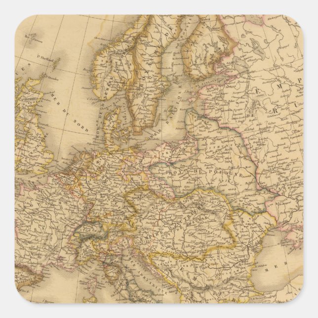Europa 1789 quadratischer aufkleber (Vorderseite)