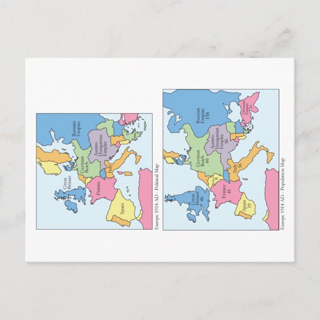 Europa 1914 Postkarte (Vorderseite)