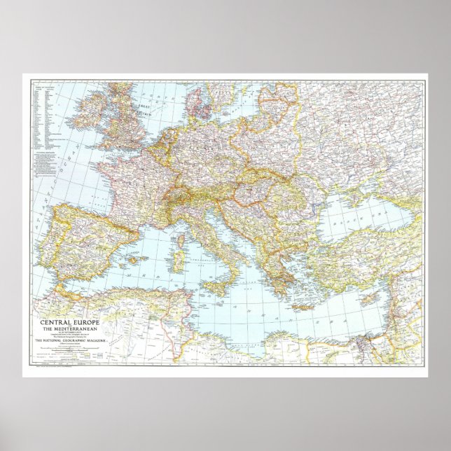 " Europa: 1939 - Detaillierte Karte ... Poster (Vorne)