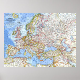 "Europa: 1962 Detaillierte KARTE ... Poster