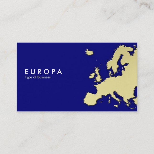 EUROPA - 3d Gold-Effekt - Dunkelblau Visitenkarte (Vorderseite)