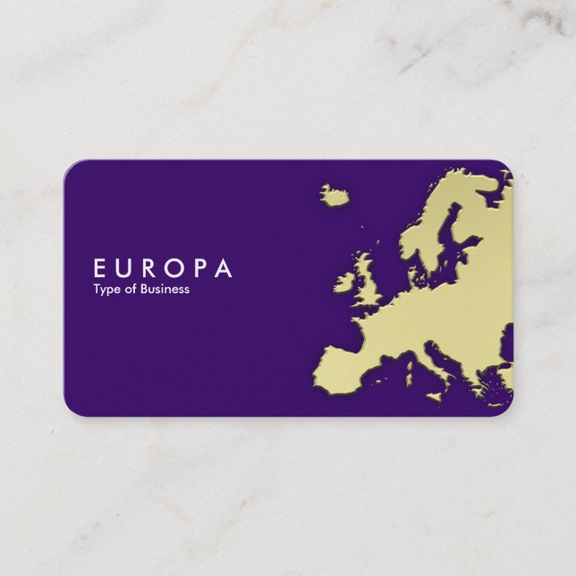 EUROPA - 3d-Gold-Effekt - Tief Lila Visitenkarte (Vorderseite)