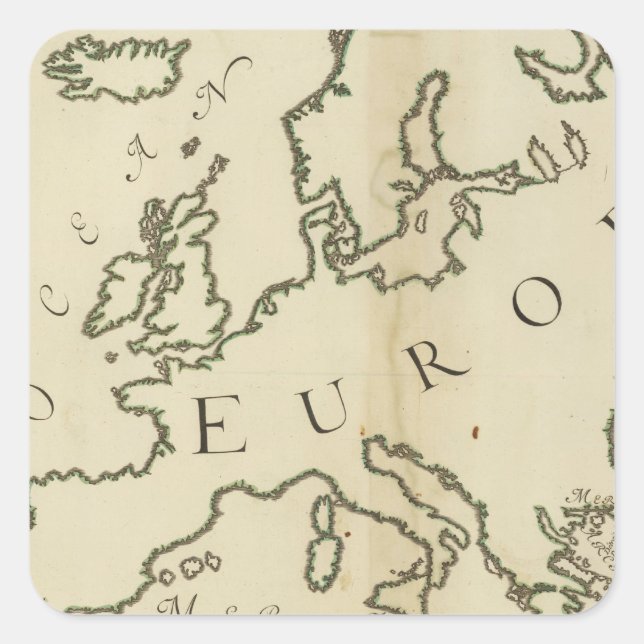 Europa 44 quadratischer aufkleber (Vorderseite)