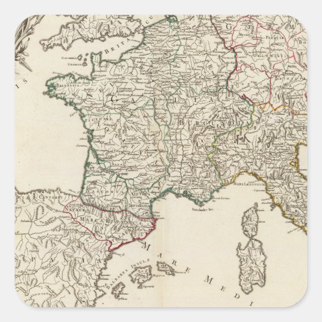Europa 8 quadratischer aufkleber (Vorderseite)