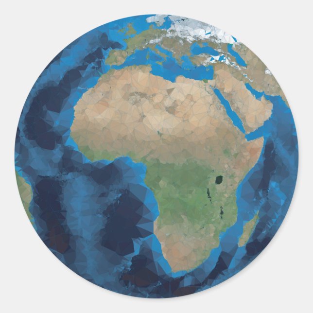 Europa Afrika Weltkugel Polygon Aufkleber (Vorderseite)