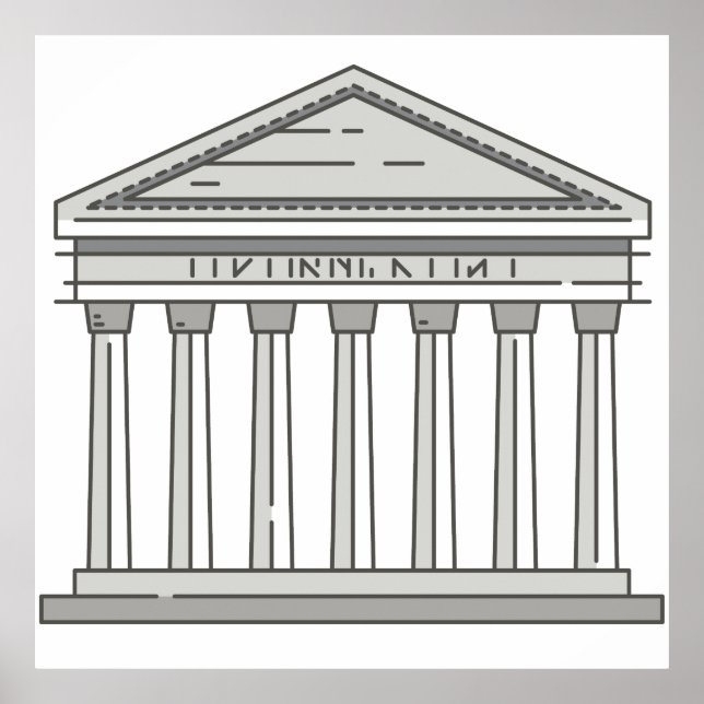 Europa antiker römischer Pantheon-Tempel WorldLand Poster (Vorne)