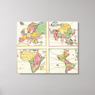 Europa, Asien, Afrika, Amerika Leinwanddruck