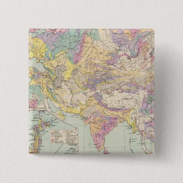 Europa - Atlas-Karte Asiens und Europas Button (Vorderseite)