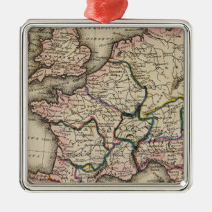 Europa-Atlas-Karte Silbernes Ornament