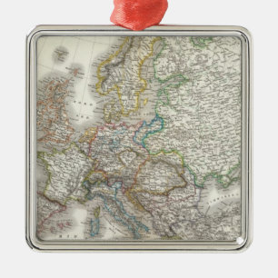 Europa Atlas Karte Silbernes Ornament
