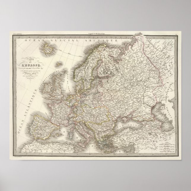 "Europa Atlas Map" Poster (Vorne)