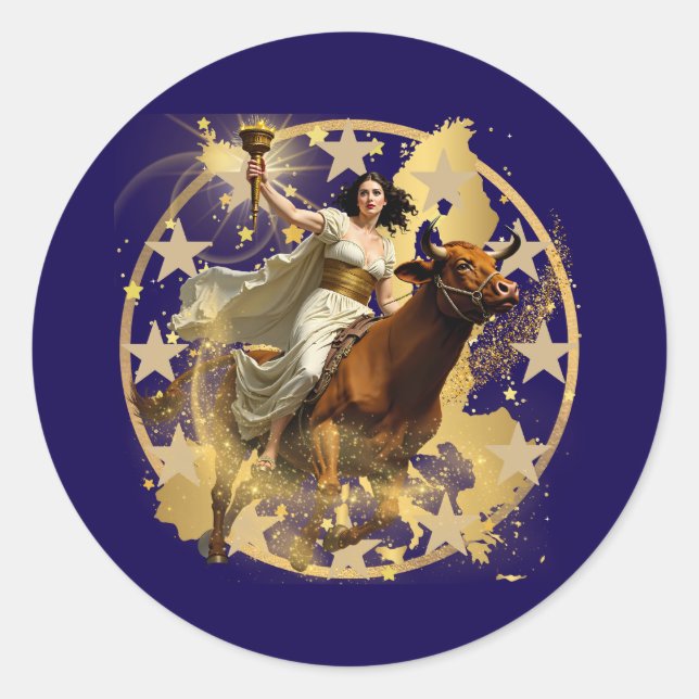 Europa Aurora Runder Aufkleber (Vorderseite)