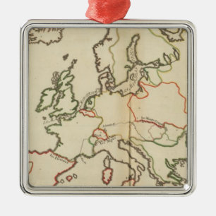 Europa, Berge und Flüsse Silbernes Ornament