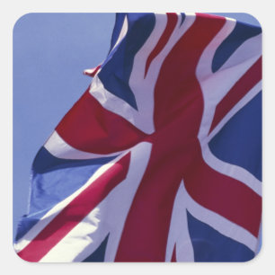 Europa, England, britische Flagge Quadratischer Aufkleber