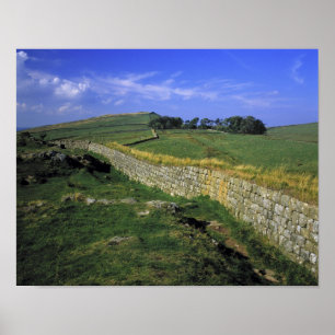 Europa, England, die Hadrianische Mauer. Die Stein Poster