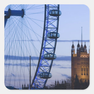 Europa, ENGLAND, London: Houses of Parliament Quadratischer Aufkleber