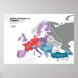 Europa entsprechend der Türkei Poster