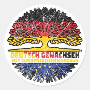 Europa Europäisch Deutsch Deutschland Baum Wurzel Runder Aufkleber