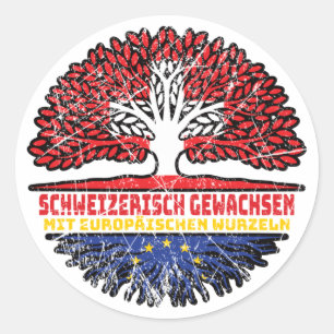 Europa Europas Volksdeutsch Schweizer Schweiz Baum Runder Aufkleber