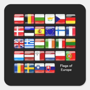 EUROPA: Flaggen Europas Quadratischer Aufkleber