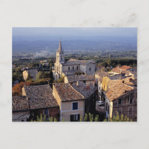 Europa, Frankreich, Bonnieux Sonnenlicht fällt Postkarte