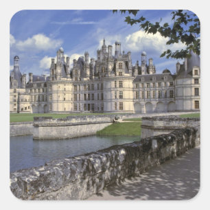 Europa, Frankreich, Chambord. Imposantes Schloss Quadratischer Aufkleber